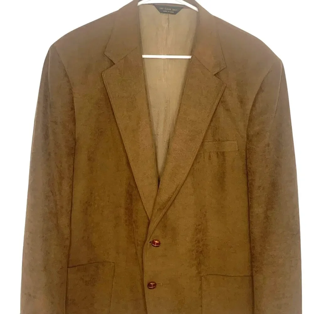 Vintage McGregor Sport Coat 44R Mens Brown Sueded 2 Button Single Vent USA